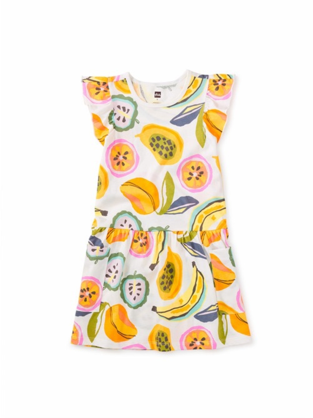 Tea Collection Pastel Fruit Print Girls Dress  - size 6